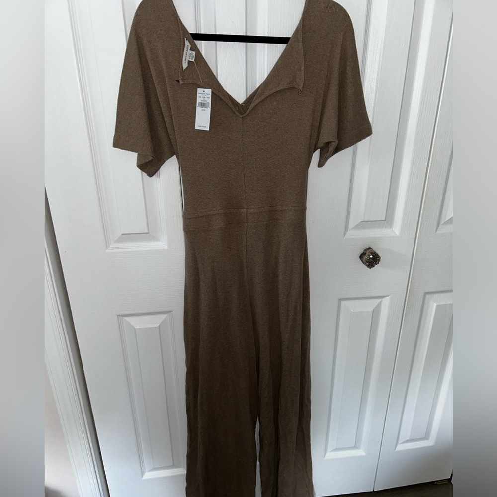 Brown knit jumpsuit